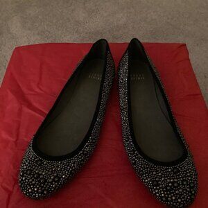 Stuart Weitzman  Black studded flats  8.5 M